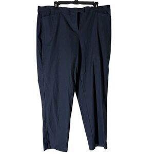 Lane Bryant Elastic Waist Pull On Career Pants Womens Sz 20 Navy Blue Business